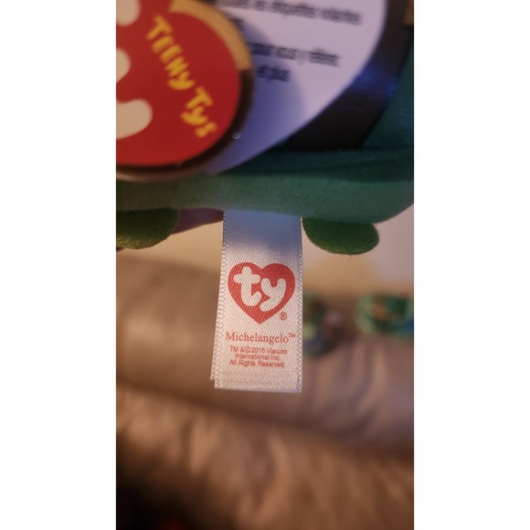 TMNT Set of 4 Teeny Ty Beanie Babies 2016 Plush Ninja Turtles W/ Tags Like New - Picture 5 of 9